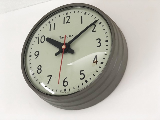 Simplex シンプレックス ビンテージ スクールクロック ウォールクロック MADE IN USA 壁掛け時計 ビンテージ インダストリアル