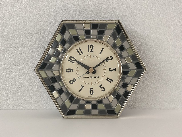 1960's ゼネラルエレクトリック社製 タイルモチーフ 壁掛け時計 