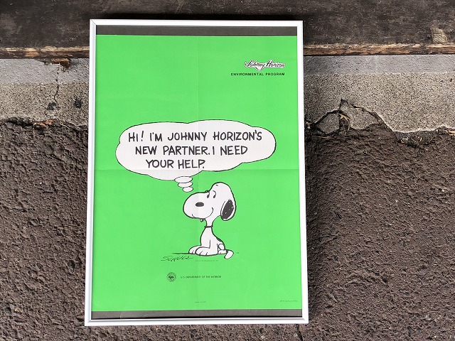 1970 S ヴィンテージ スヌーピー ポスター Johnny Horizon Snoopy Poster Peanuts Usa