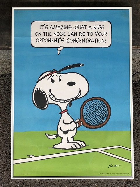 1970 S スヌーピー Hallmark ヴィンテージ ポスター テニス Made In Usa Snoopy Poster Peanuts