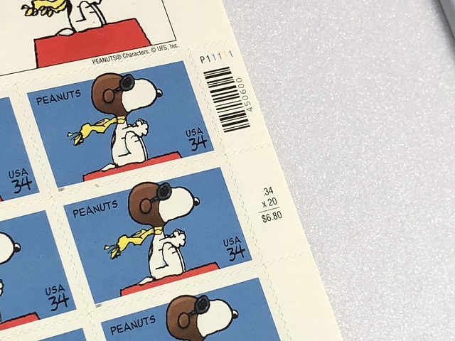 01年 スヌーピー フライングエース レッドバロン Usa 切手シート Snoopy Peanuts Usa