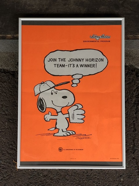1970's ヴィンテージ スヌーピー ポスター Johnny horizon SNOOPY 