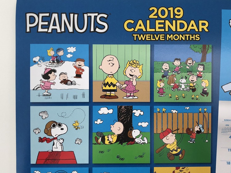19年 Peanuts Snoopy カレンダー Usa アメリカ 並行輸入品 スヌーピー チャーリーブラウン