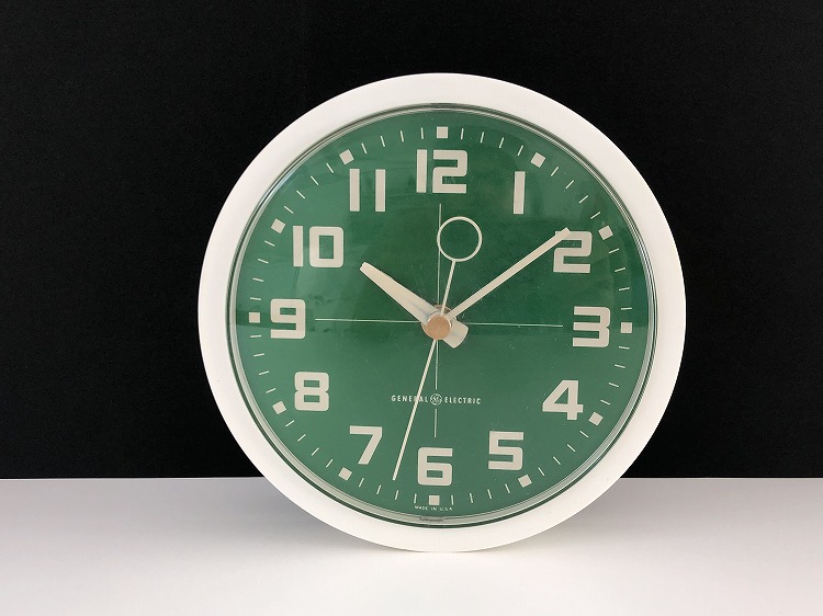 1960's ゼネラルエレクトリック グリーン ホワイト 壁掛け時計 