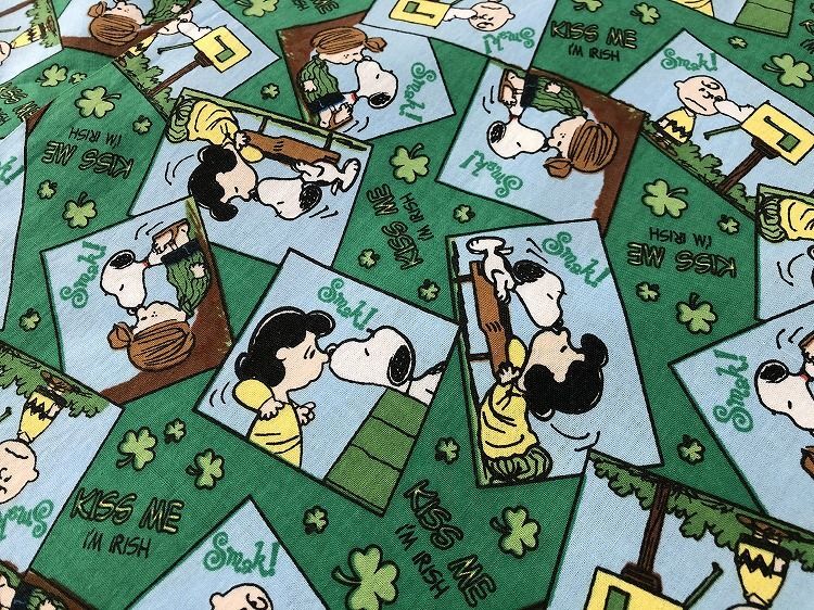 スヌーピー ファブリック 生地 ペパーミントパティ チャーリーブラウン ルーシー 14年 Irish Snoopy Peanuts