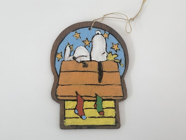 スヌーピー 1970s ヴィンテージ 木製 WOOD クリスマス オーナメント Christmas SNOOPY PEANUTS USA