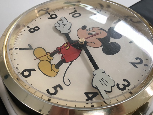 レア！ヴィンテージミッキーマウスBIG腕時計型壁掛け時計 ディズニー ...
