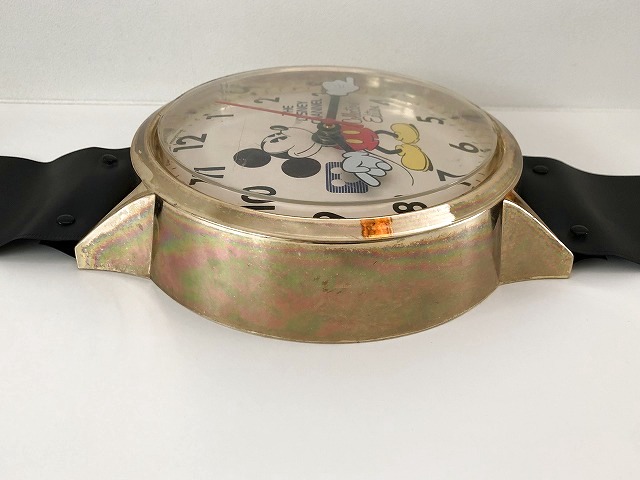 レア!! ミッキーマウス ウォールクロック 壁掛け時計 腕時計型 ヴィンテージ アンティーク ディズニー DISNEY USA