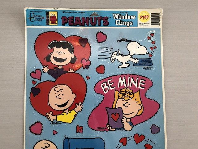 PEANUTS スヌーピー バレンタイン Valentine Window Clings MADE IN USA