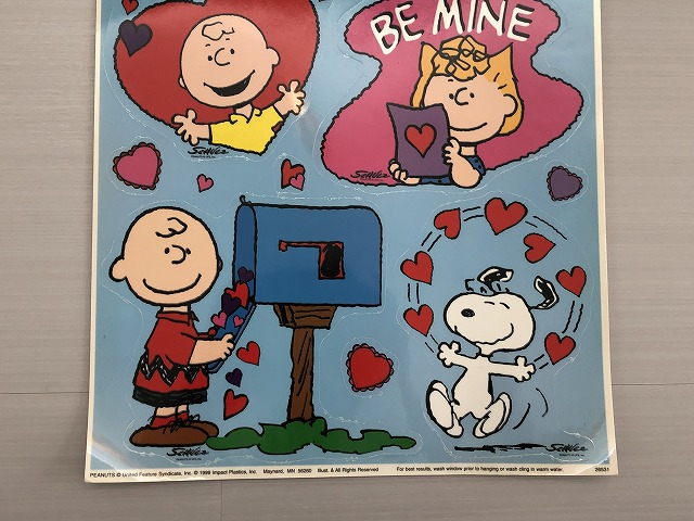 PEANUTS スヌーピー バレンタイン Valentine Window Clings MADE IN USA