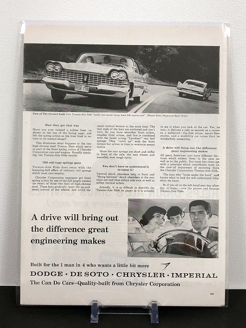 東京メトロ 60's Chrysler 広告 ヴィンテージ 雑誌 LIFE 額付 ポスター