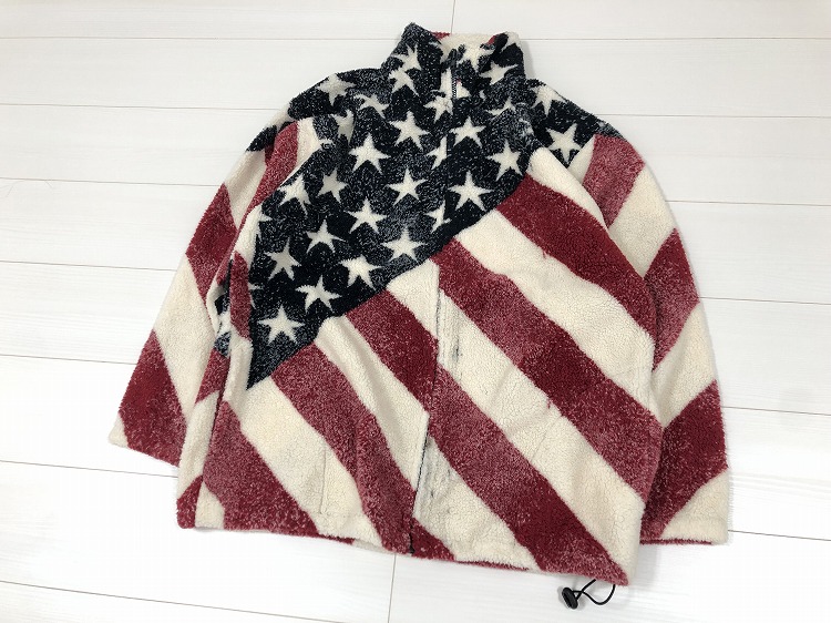 BEAR RIDGE 星条旗柄 フリースジャケット USA製 メンズM /eaa221734 