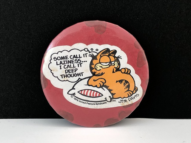USA ビンテージ ガーフィールド 缶バッジ 缶バッチ Garfield