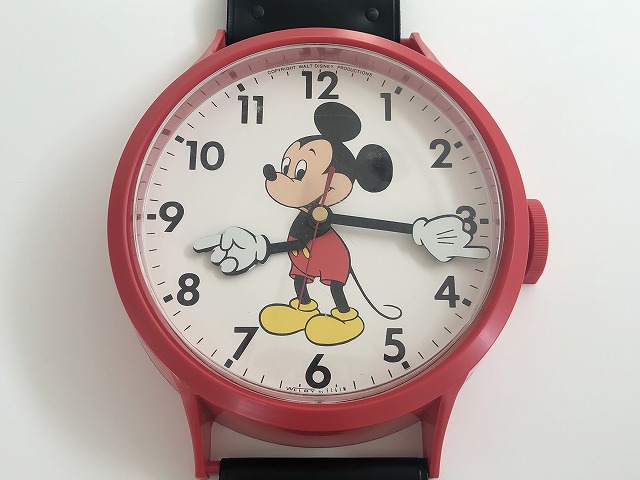 レア!! ELGIN社製 ミッキーマウス ウォールクロック 壁掛け時計 腕時計型 ヴィンテージ アンティーク ディズニー DISNEY USA