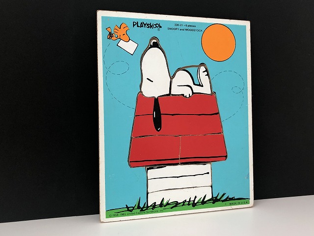 1970's スヌーピー ドッグハウス PLAYSKOOL ウッドパズル ヴィンテージ vintage USA SNOOPY 1970年代