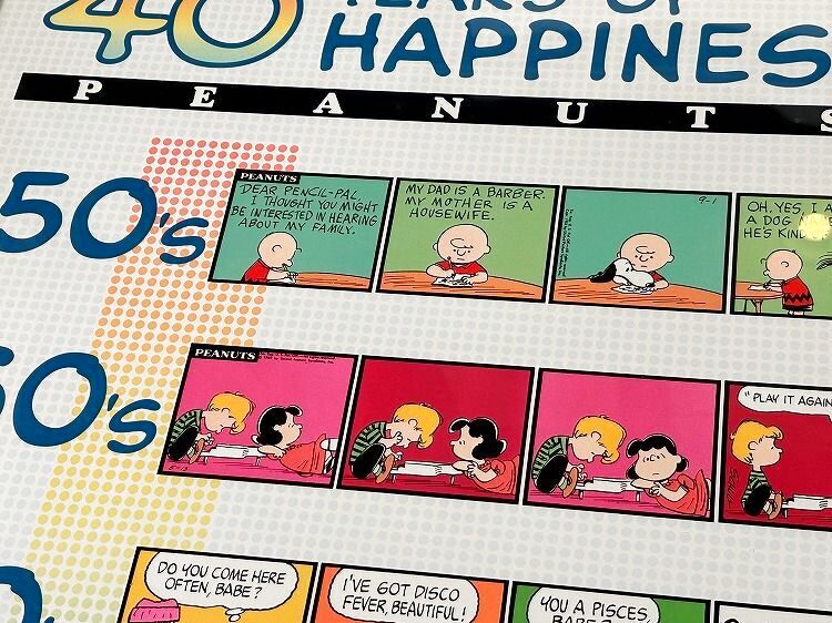 スヌーピー PEANUTS 40周年記念 Hallmark ヴィンテージ ポスター SNOOPY poster PEANUTS USA